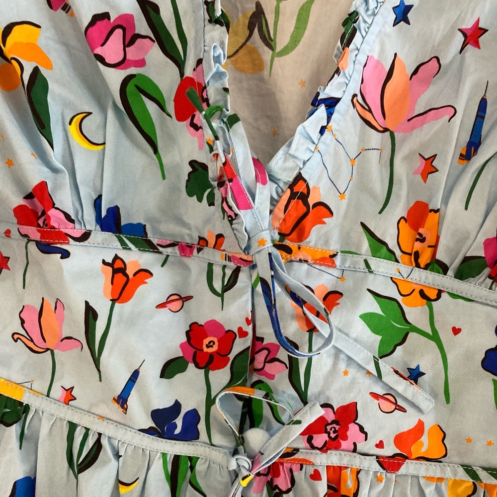 Hill House Floral Midi Dress - Blue and Red - Picture 9 of 13